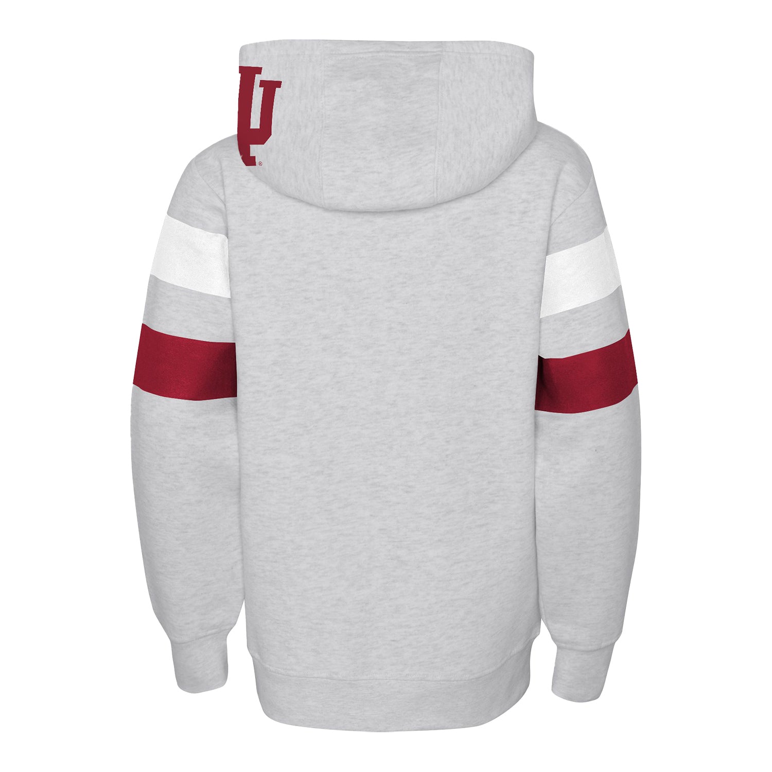 Youth Indiana Hoosiers Dynamic Duo Hooded Grey Sweatshirt - Back View