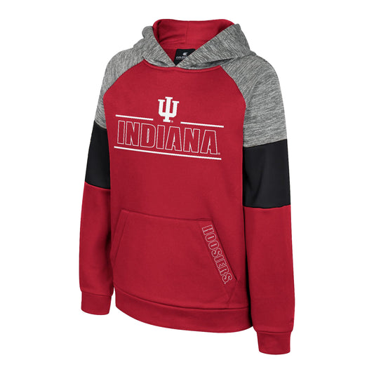 Youth Indiana Hoosiers Live Hardcore Crimson Hood - Front View