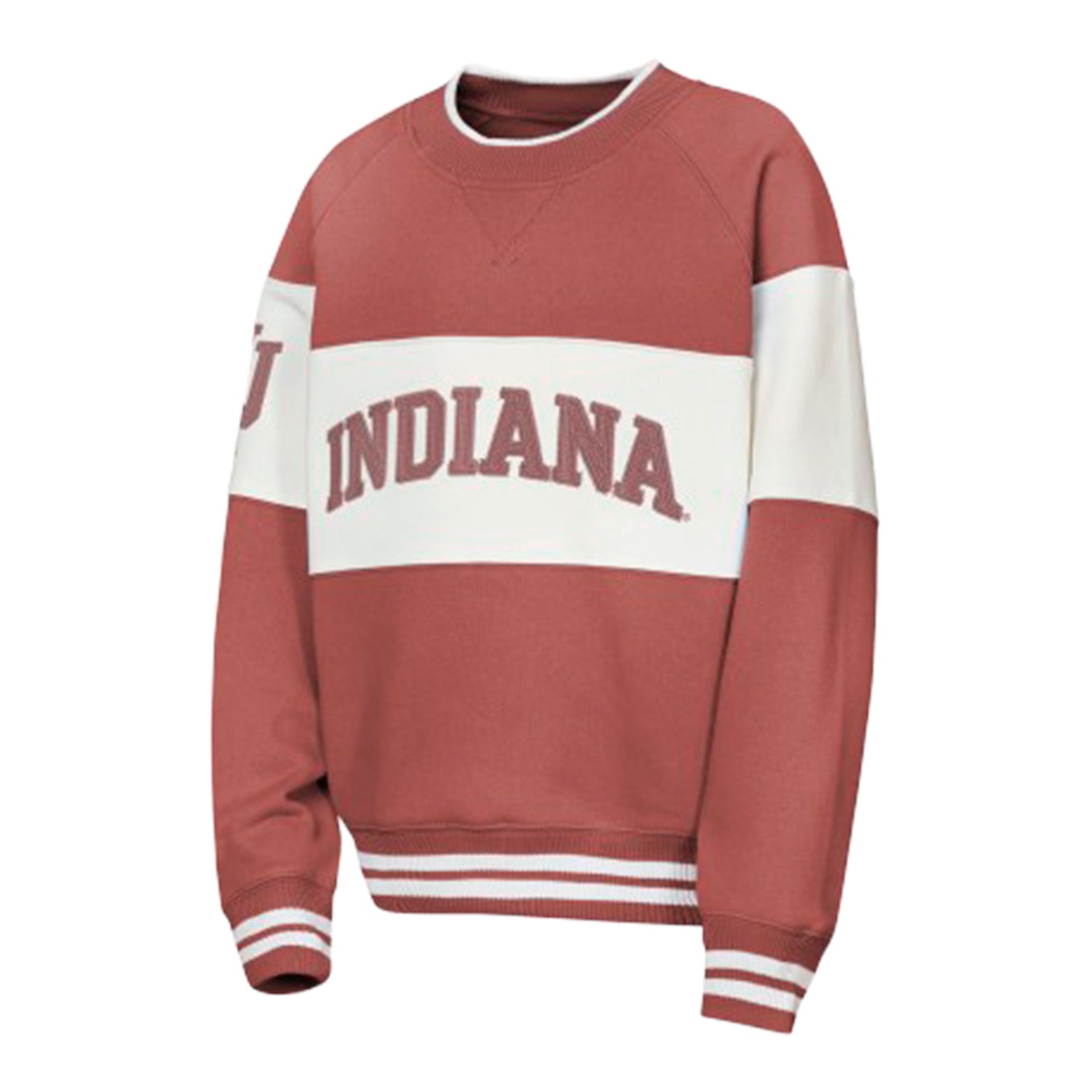 Indiana Hoosiers Youth Color Blocked Crewneck - Front View