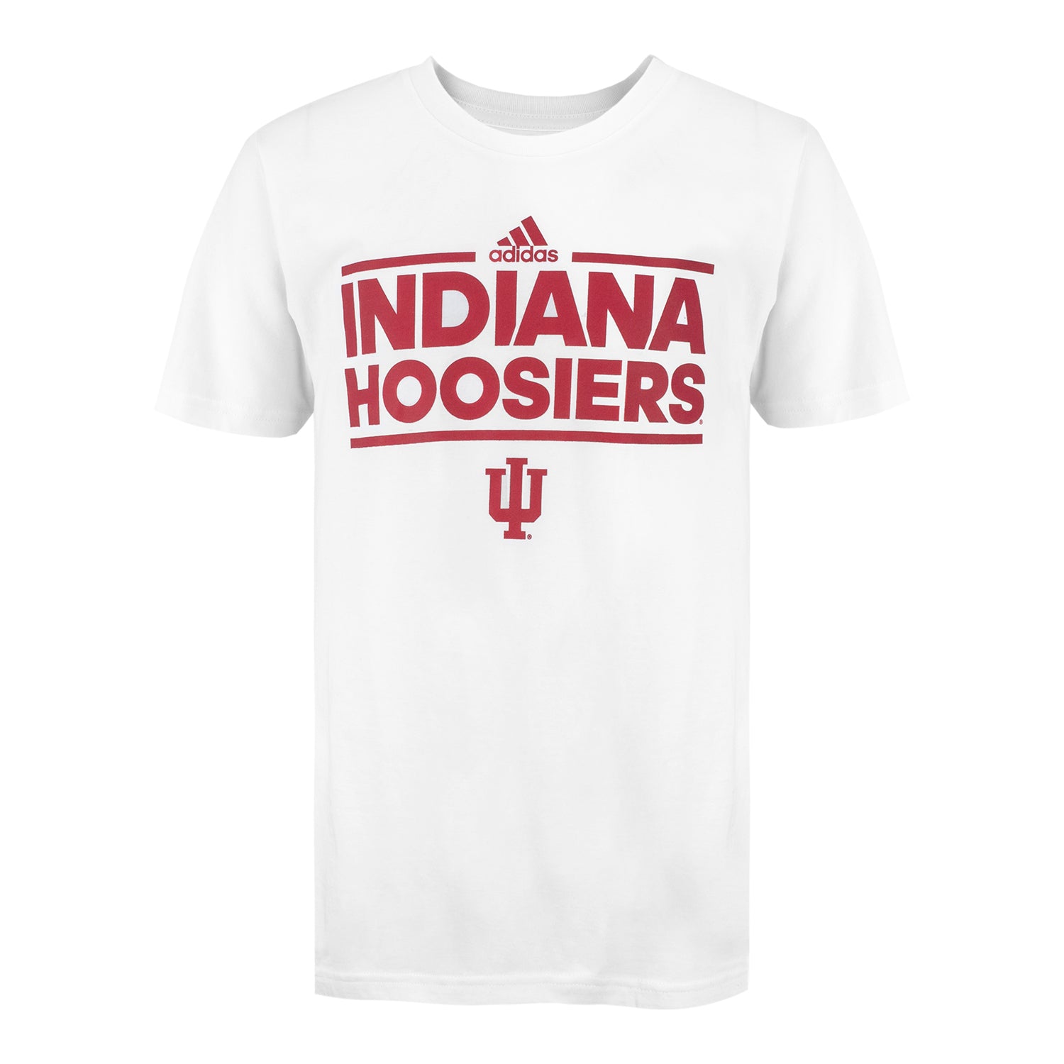 Youth Indiana Hoosiers Adidas Dassler Primary White T-Shirt - Front View