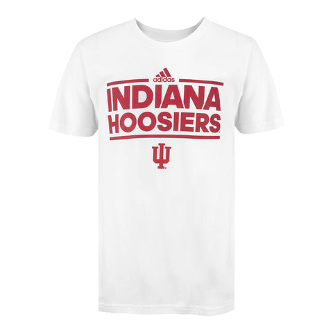 Youth Indiana Hoosiers Adidas Dassler Primary White T-Shirt - Front View