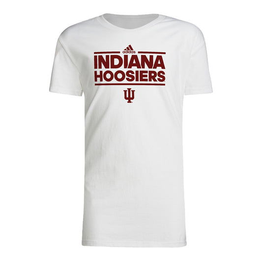 Youth Indiana Hoosiers Adidas Dazzler Fresh White T-Shirt - Front View
