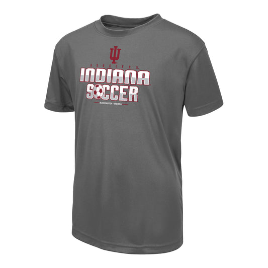 Youth Indiana Hoosiers Soccer Grey T-Shirt - Front View