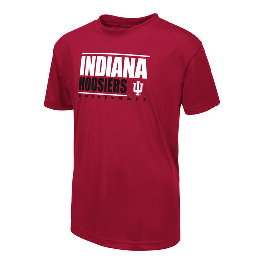 Youth Indiana Hoosiers Volleyball Wordmark Crimson T-Shirt - Front View