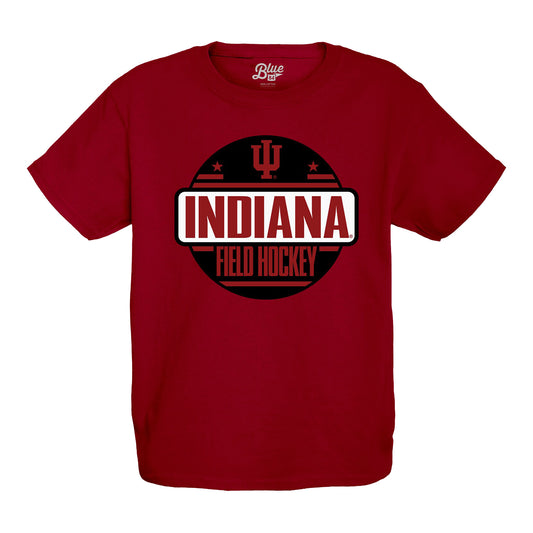 Indiana Hoosiers Youth Field Hockey Red T-Shirt - Front View