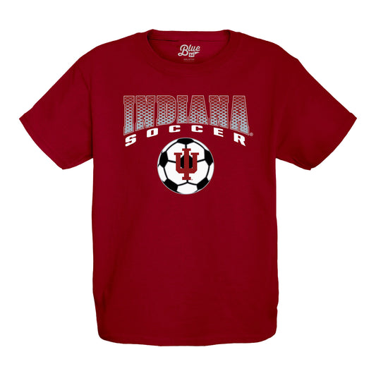 Indiana Hoosiers Youth Soccer Red T-Shirt - Front View