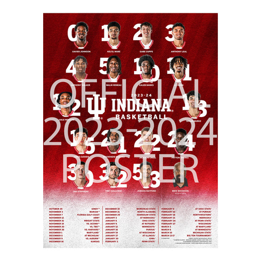 Indiana Hoosiers 23/24 Men's Basketball Schedule Poster - Front View