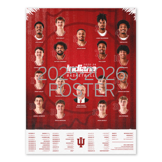 Indiana Hoosiers 25/26 Men's Basketball Schedule Poster