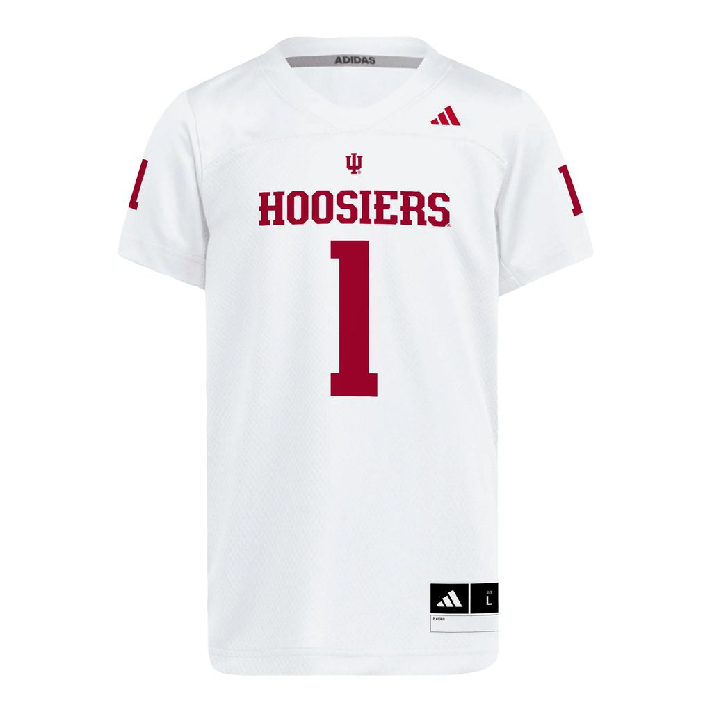 Adidas Indiana Hoosiers Replica Youth #1 White Football Jersey
