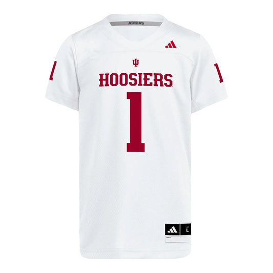 Adidas Indiana Hoosiers Replica Youth #1 White Football Jersey