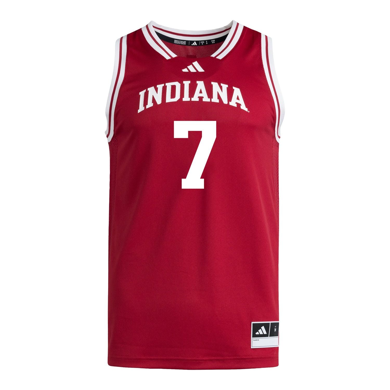 Indiana Hoosiers Adidas #7 Jerni Kiaku Student Athlete Youth Crimson Basketball Jersey - Front View