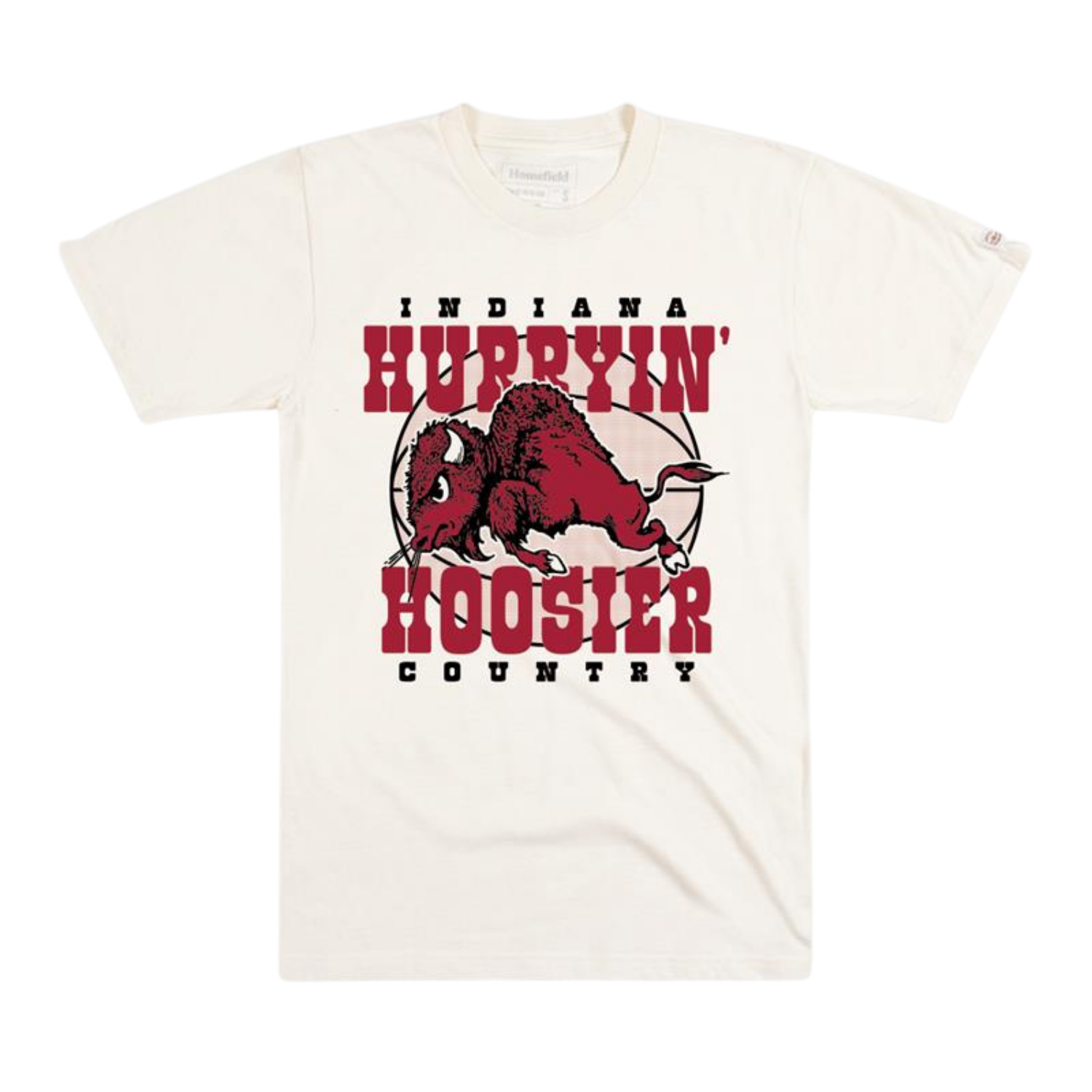 Homefield Indiana Hurryin Hoosiers Country Basketball Tee - Front View