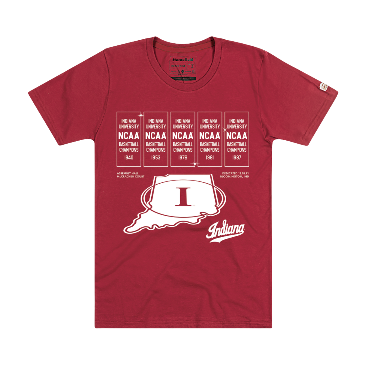 Homefield Indiana Hoosiers Men's Basketball Banners Tee - Front View