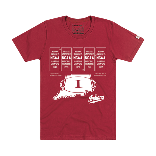 Homefield Indiana Hoosiers Men's Basketball Banners Tee - Front View