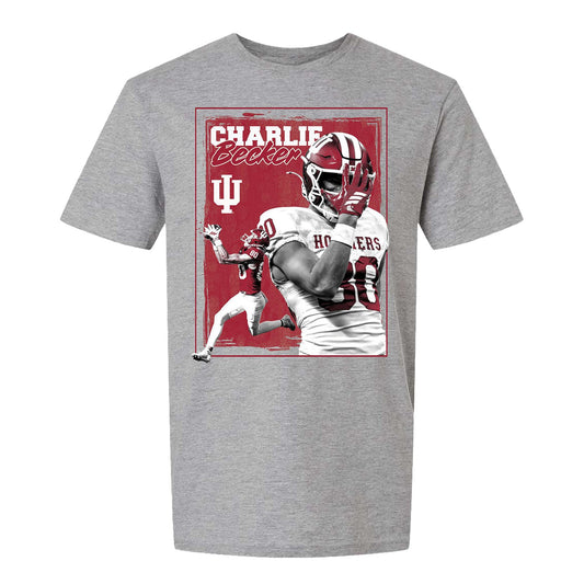 Youth  Indiana Hoosiers Football Student Athlete #80 Charlie Becker Duo T-Shirt