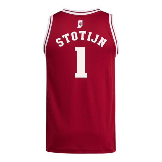 Indiana Hoosiers Adidas #1 Phoenix Stotijn Student Athlete Crimson Basketball Jersey