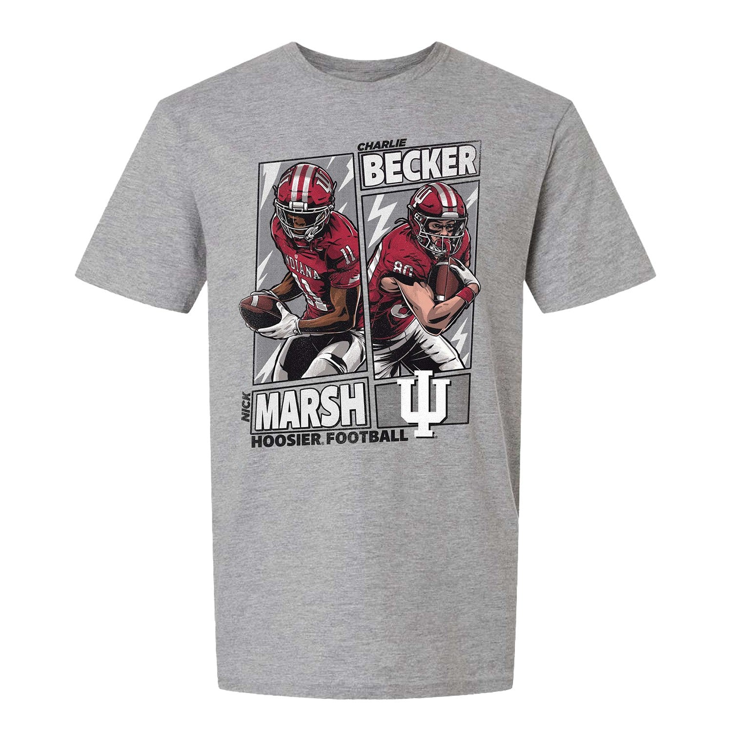Youth Indiana Hoosiers Football Student Athlete #11 Nick Marsh and #80 Charlie Becker Dynamic Duo T-Shirt