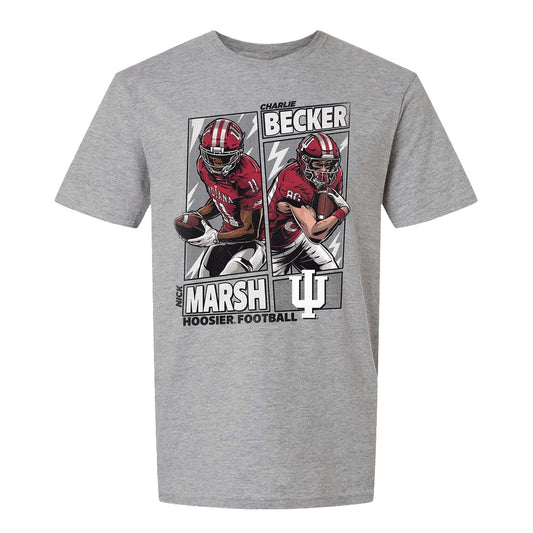 Youth Indiana Hoosiers Football Student Athlete #11 Nick Marsh and #80 Charlie Becker Dynamic Duo T-Shirt