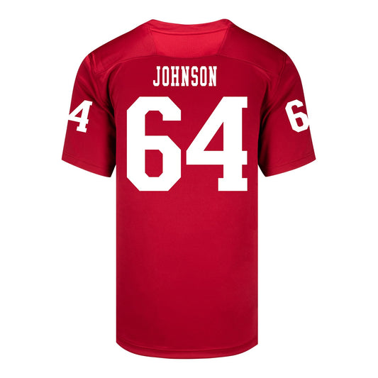 Indiana Hoosiers Adidas Football Student Athlete #64 Chance Johnson Premier Football Jersey