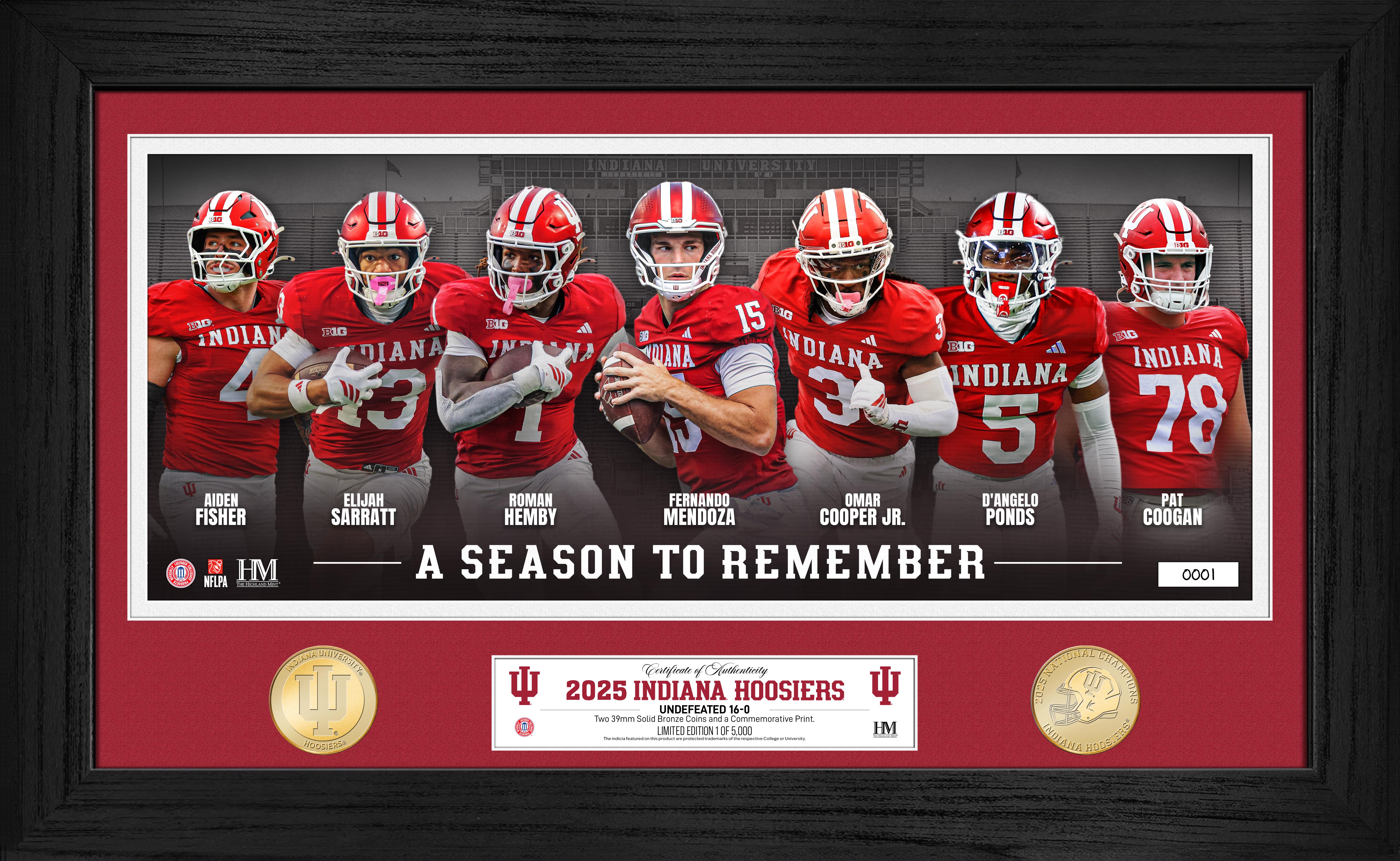 Indiana Hoosiers 2025 Season to Remember Bronze Pano Coin Photo Mint
