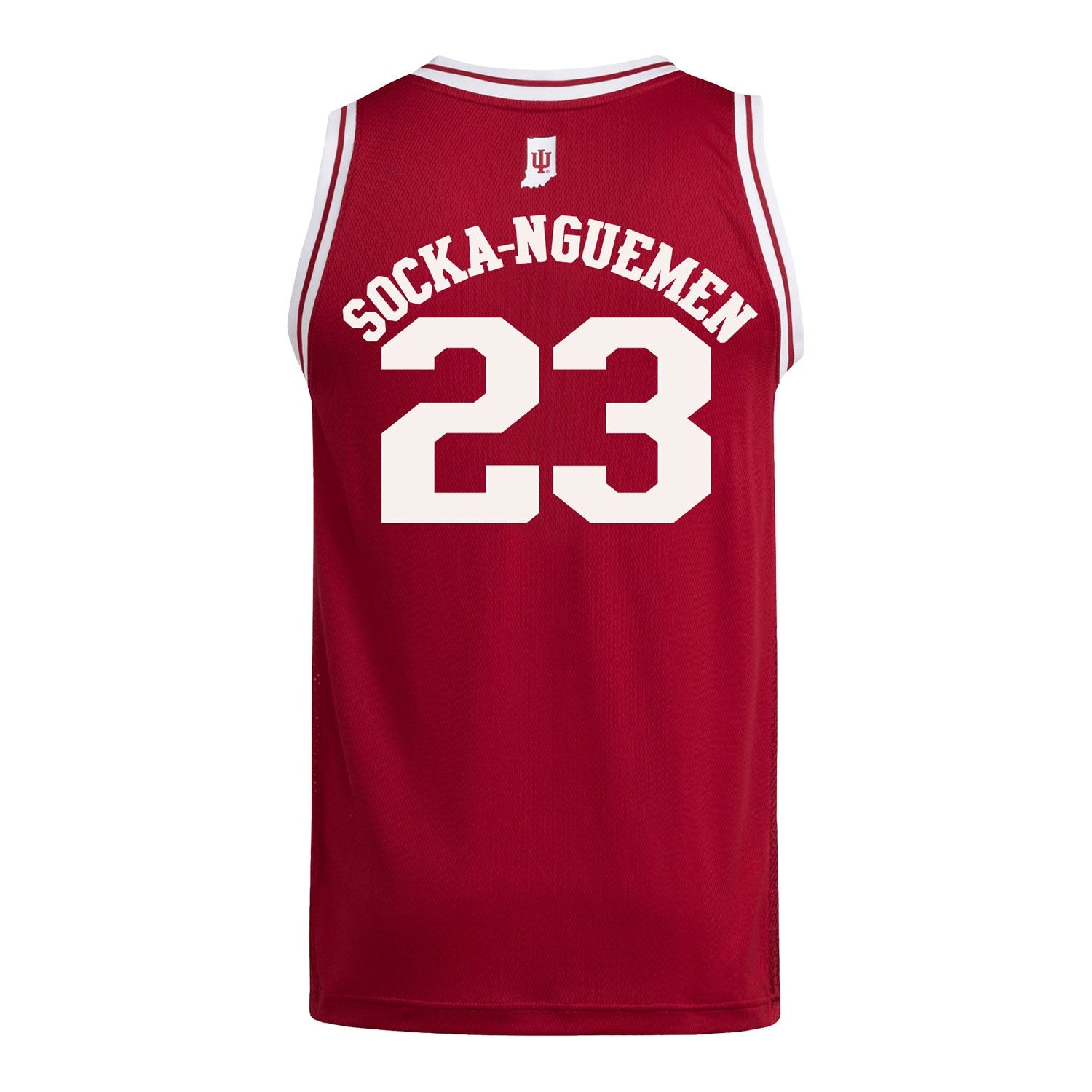 Indiana Hoosiers Adidas #23 Zania Socka-Nguemen Student Athlete Youth Crimson Basketball Jersey