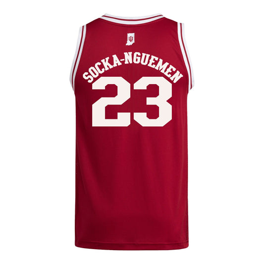 Indiana Hoosiers Adidas #23 Zania Socka-Nguemen Student Athlete Youth Crimson Basketball Jersey