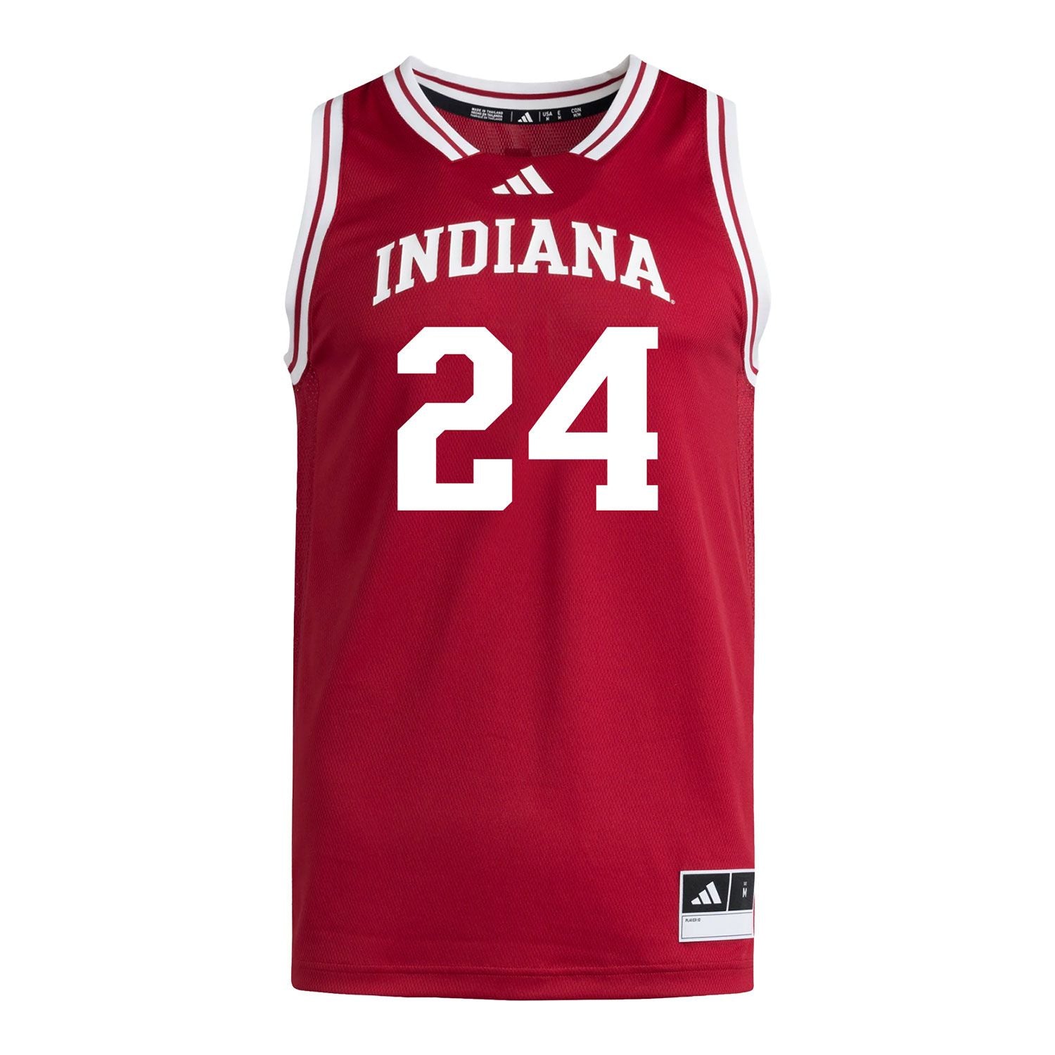 Indiana Hoosiers Adidas #24 Sydney Fenn Student Athlete Youth Crimson Basketball Jersey - front View