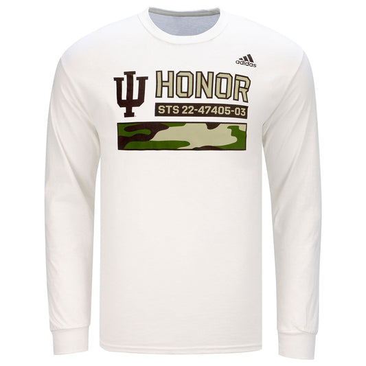 Indiana Hoosiers Adidas Salute to Service T-Shirt In White - Front View