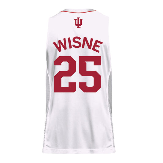 Indiana Hoosiers Adidas White Men's Basketball Student Athlete Jersey #25 Arielle Wisne - Back View