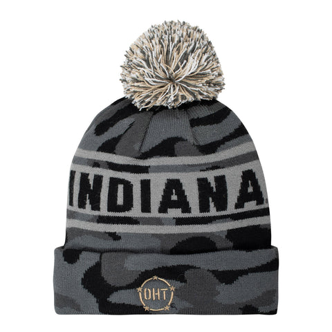 Indiana Hoosiers Alpine OHT Charcoal Knit Hat - Back View