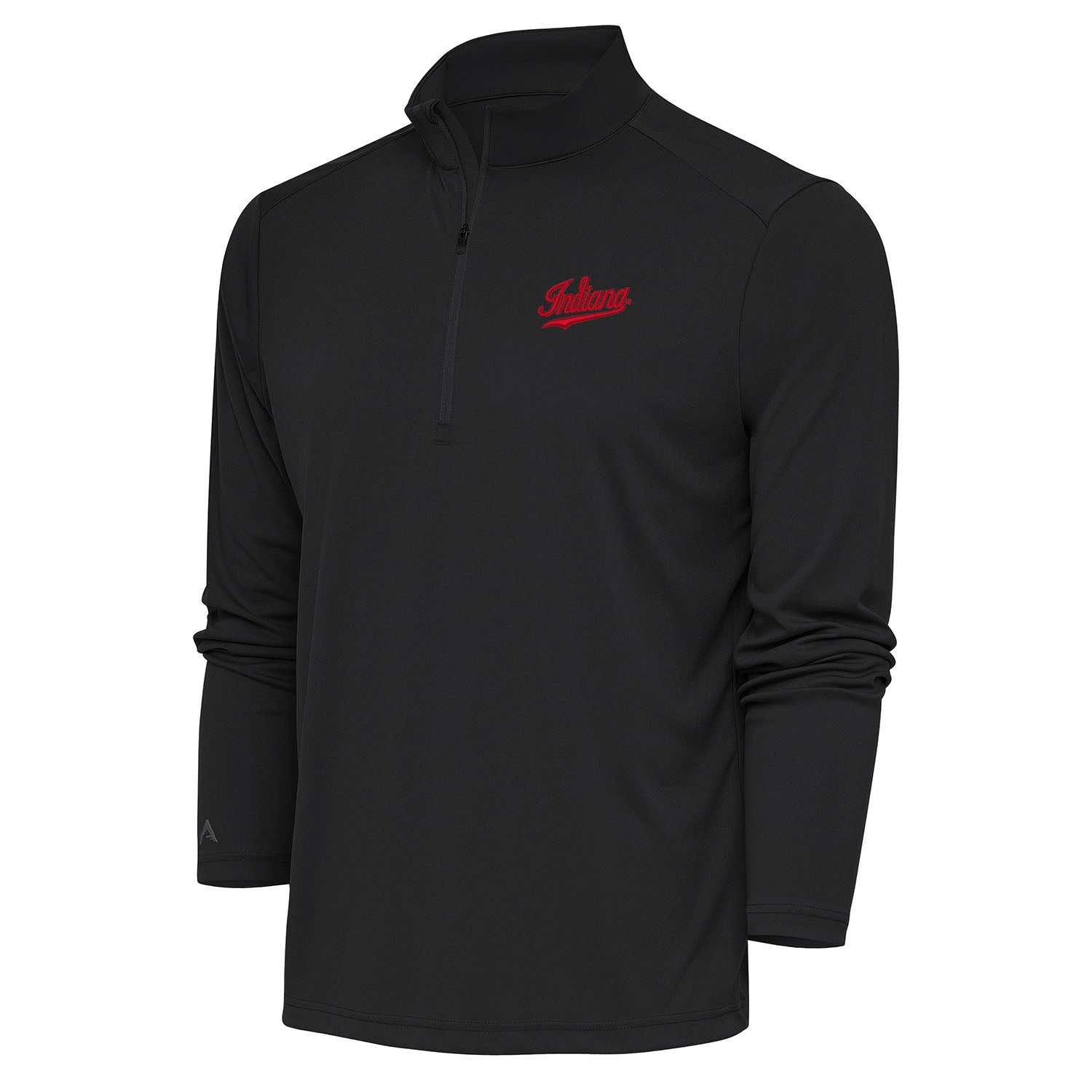 Indiana Hoosiers Tribute 1/4 Zip Black Jacket - Front View