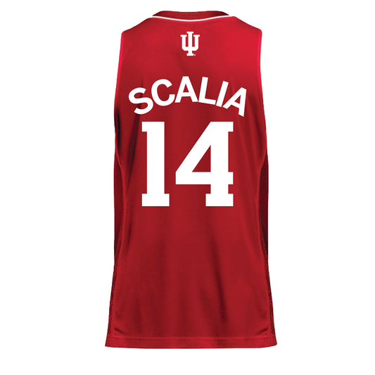 Indiana Hoosiers Adidas Student Athlete Crimson Women's Basketball Student Athlete Jersey #14 Sara Scalia - Back View