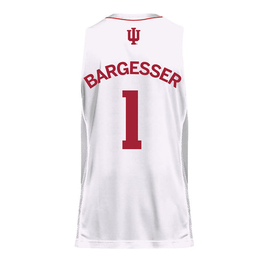 Indiana Hoosiers Adidas White Men's Basketball Student Athlete Jersey #1 Lexus Bargesser - Back View