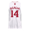Indiana Hoosiers Adidas White Men's Basketball Student Athlete Jersey #14 Sara Scalia - Back View