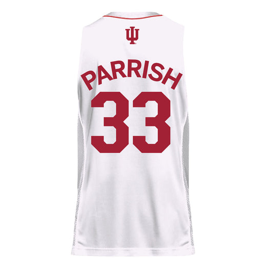 Indiana Hoosiers Adidas White Men's Basketball Student Athlete Jersey #33 Sydney Parrish - Back View