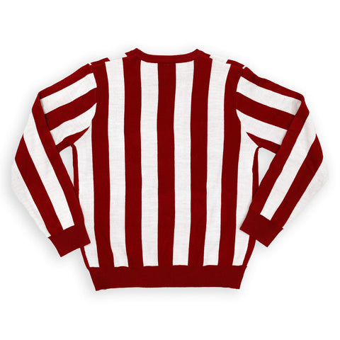 Indiana Hoosiers Candy Stripe Sweater in Crimson and White - Back View