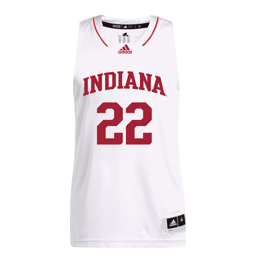 Indiana Hoosiers Adidas White Men's Basketball Student Athlete Jersey #22 Chloe Moore-McNeil - Front View