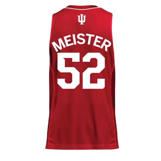 Indiana Hoosiers Adidas Student Athlete Crimson Women's Basketball Student Athlete Jersey #52 Lilly Meister - Back View
