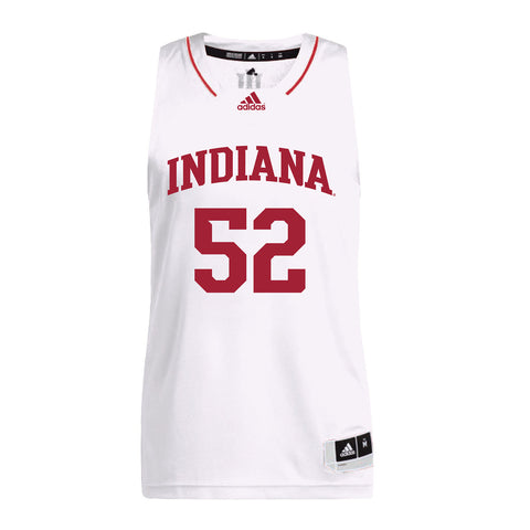 Indiana Hoosiers Adidas White Men's Basketball Student Athlete Jersey #52 Lilly Meister - Front View