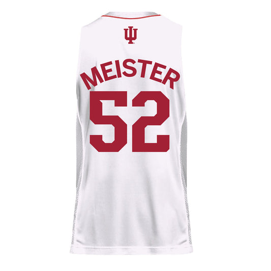 Indiana Hoosiers Adidas White Men's Basketball Student Athlete Jersey #52 Lilly Meister - Back View