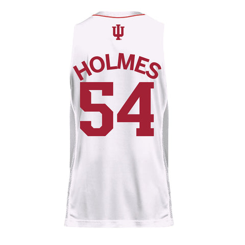 Indiana Hoosiers Adidas White Men's Basketball Student Athlete Jersey #54 Mackenzie Holmes - Back View