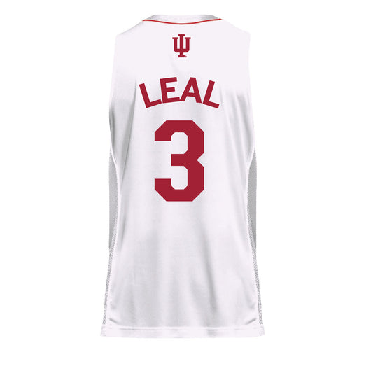 Indiana Hoosiers Adidas White Men's Basketball Student Athlete Jersey #3 Anthony Leal - Back View