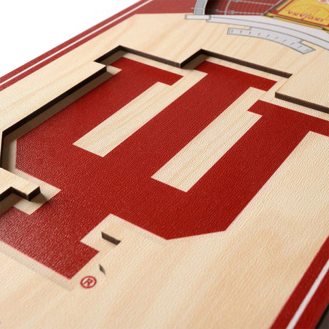Indiana Hoosiers 6" x 19" 3D Assembly Hall Banner in Crimson - Close View