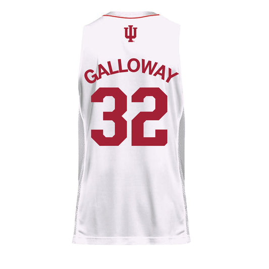 Indiana Hoosiers Adidas White Men's Basketball Student Athlete Jersey #32 Trey Galloway - Back View
