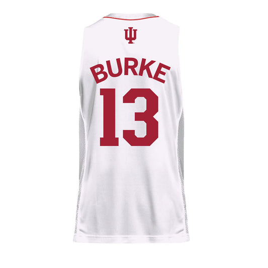 Indiana Hoosiers Adidas White Men's Basketball Student Athlete Jersey #13 Shaan Burke - Back View