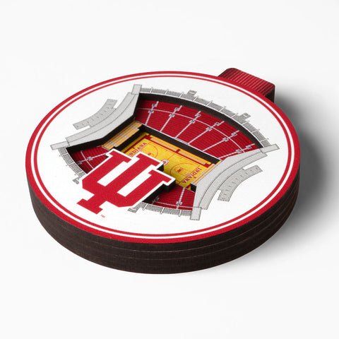 Indiana Hoosiers Assembly Hall Ornament in Crimson and White - Side View