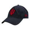 Indiana Hoosiers Primary Logo Black Adjustable Hat - Front View