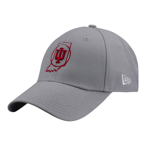 Indiana Hoosiers Basketball Court Logo Grey Adjustable Hat - Front View