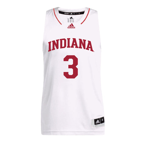 Indiana Hoosiers Adidas White Men's Basketball Student Athlete Jersey #3 Anthony Leal - Front View