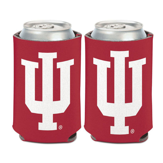 Indiana Hoosiers Primary Coozie in Crimson - Front and Back View